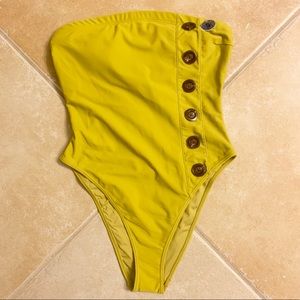 Strapless one piece swimsuit